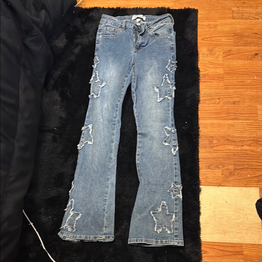 Women's Blue Star-Patterned Jeans